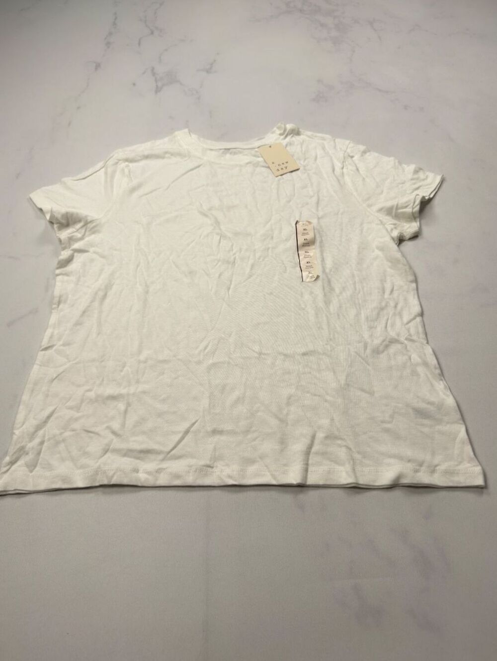 A New Day T-Shirt White Crew Neck Short Sleeve - Womens XL NWT